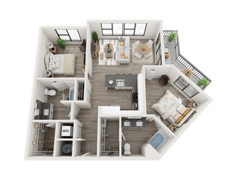 B3.1 Floor Plan at Link Apartments® Montford, Charlotte, NC